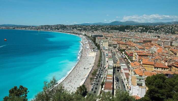 The beach town of Nice is a famous tourist attraction in France