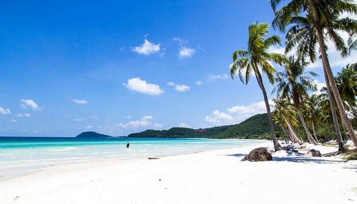 The white sand honeymoon beach at Phu Quoc in Vietnam