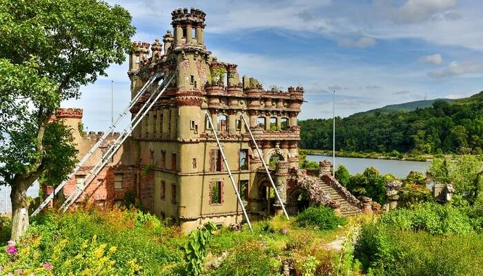 Ruins of the Bannerman Castle Armory on Pollepel Island in the Hudson River in New York