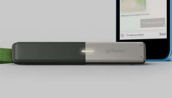 goTenna device - it helps keep a tab on fellow travelers