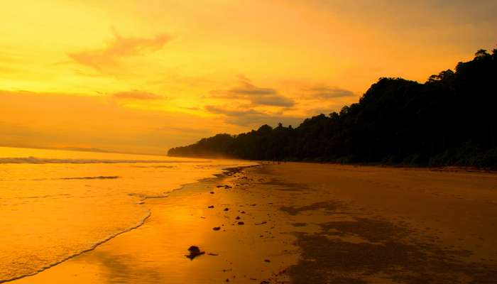 beautiful sunset at Radhanagar beach in Havelock