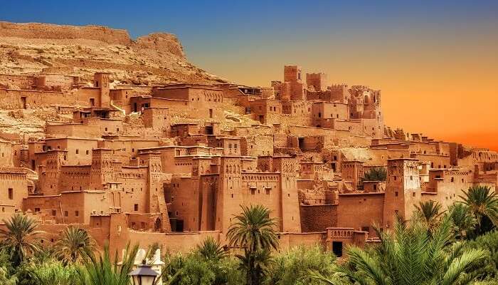 A sunset snap of the Kasbah Ait Ben Haddou in the Atlas Mountains of Morocco