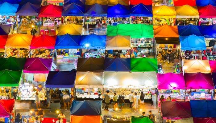 View of a street market in Thailand