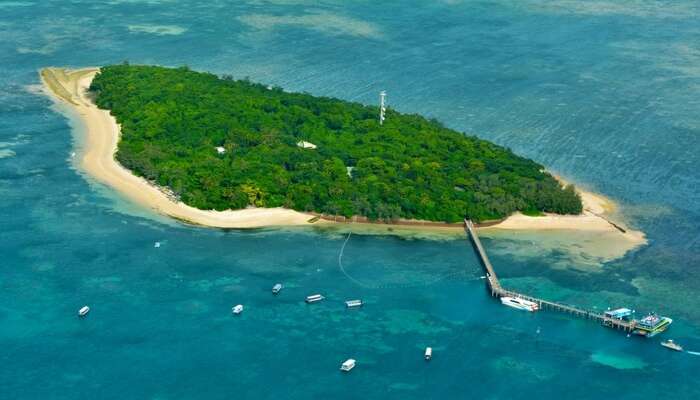 Top view of Cairns island in Australia