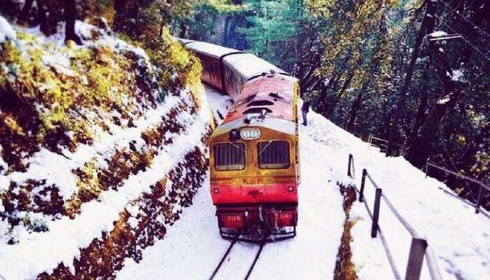 Toy train ride running running from Shimla to Kalka