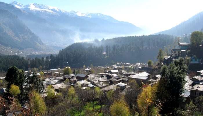 Top view of a settlement in Manali