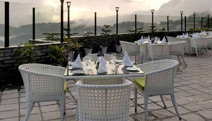 A rooftop restaurant in Shimla