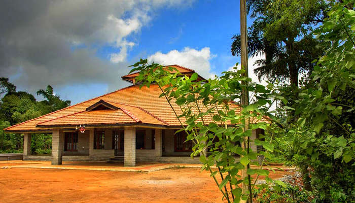 a traditional style Karnataka home with a huge verandah