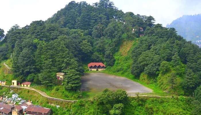 a view of an abandoned hotel from Landour