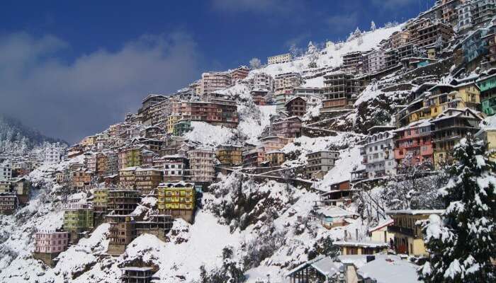 Shimla during snowfall 