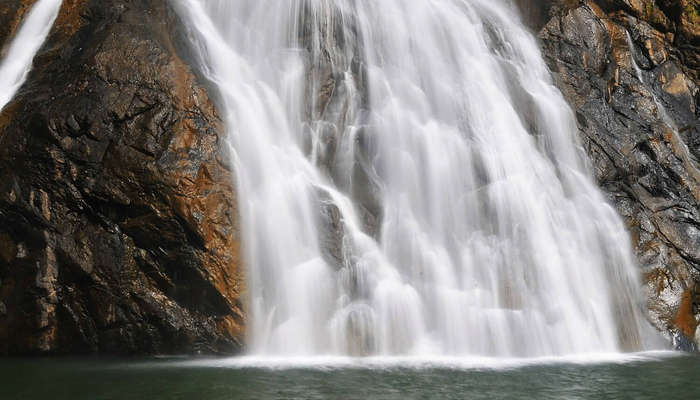 a beautiful waterfall in Goa