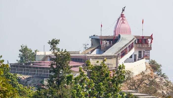 A view of Chandi Devi Temple in Haridwar overlooking Haridwar 