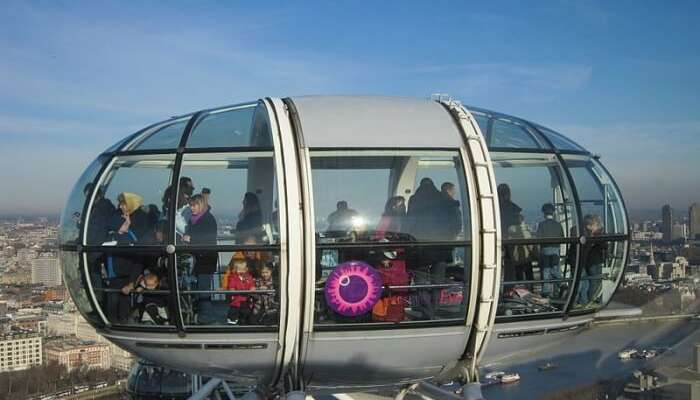 views of London from London Eye in England