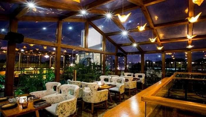 glass house seating in boa village