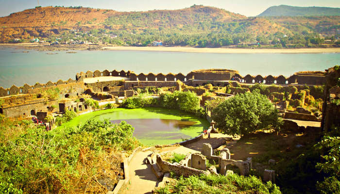 Murud fort by a lake