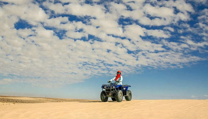 Biking in desert