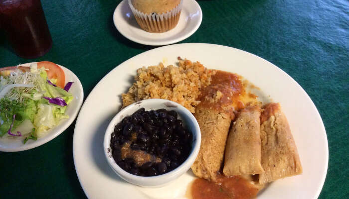 Tamales meal platter