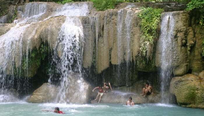 Kanchanaburi waterfall thailand