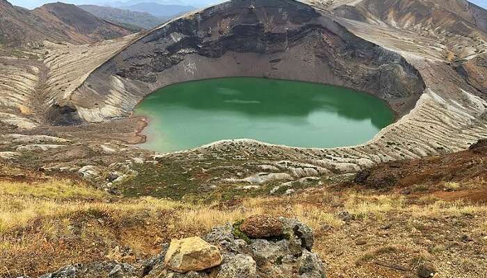 famous crater lake in Tohoku