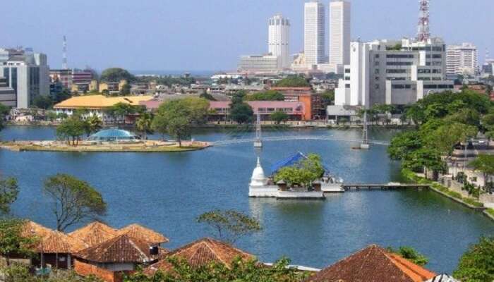 aerial view of sri lankan city colombo