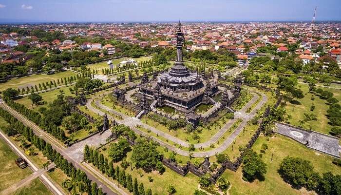 Aerial view of Bajra Sandhi Monument