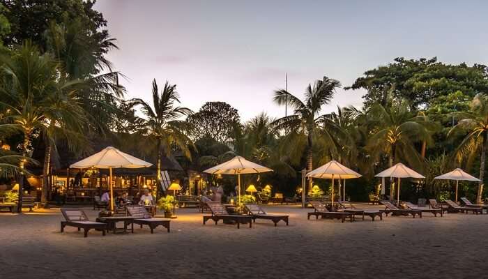 Poolside cabanas in Sanur, Bali