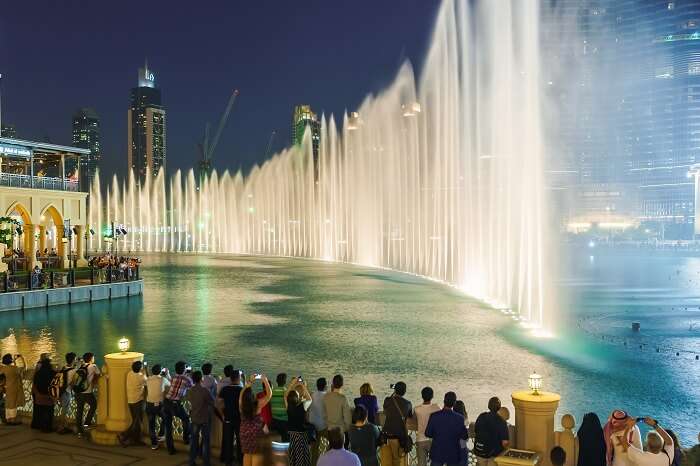 The highest choreographed Dubai Fountain in the 30 acre Burj Khalifa Lake