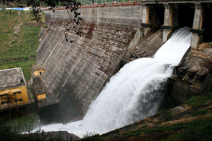 The Mattupetty Dam located on the Mattupetty Lake near Munnar