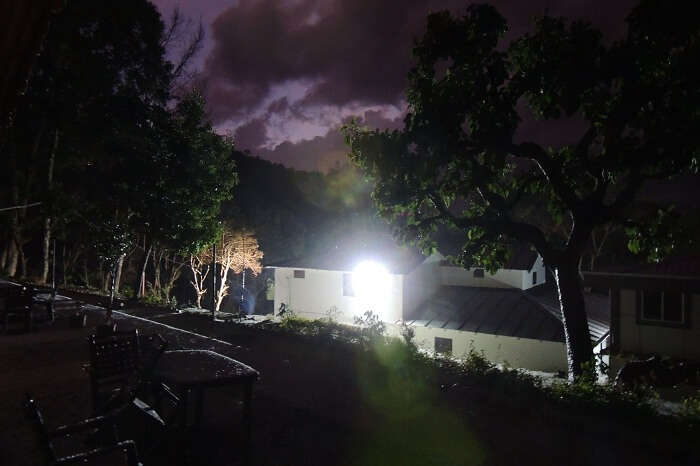 A night shot of the Windsor cottages in Lansdowne