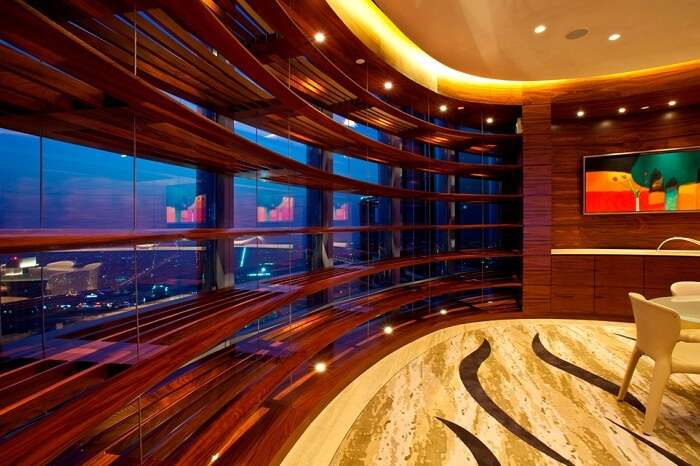 One of the rooms at the Sky Lobby on 43rd floor of Burj Khalifa