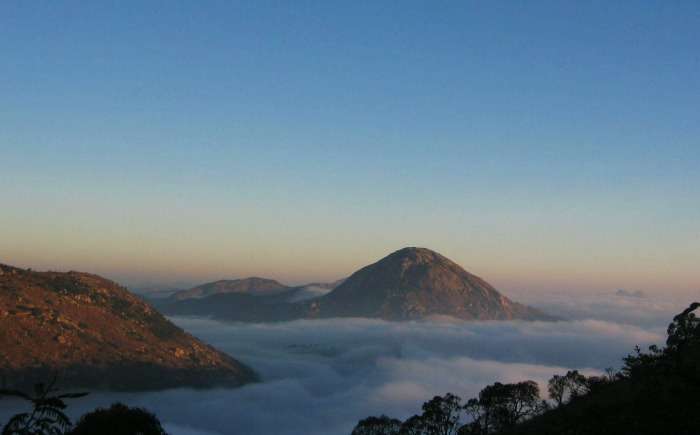 Nandi Hills, an ancient hill fortress in southern India near Banglore