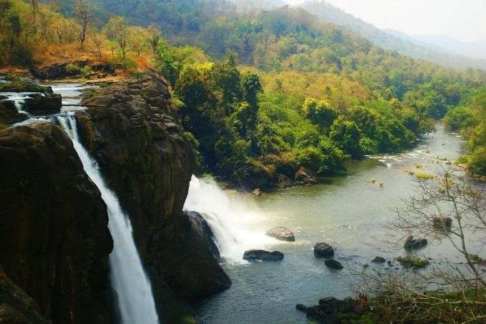 The gushing Athirappally waterfalls