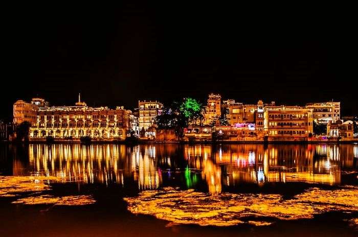 Illuminated sky in Udaipur