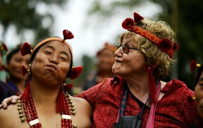 people enjoying at hornbill festival in nagaland