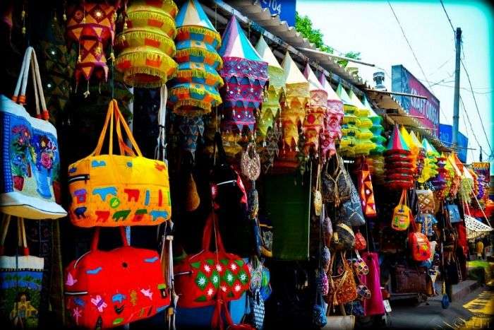 Appliqué work being sold in Pipli village in Odisha