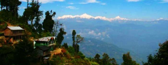 The gorgeous view of the snow capped himalayas from Rishyap