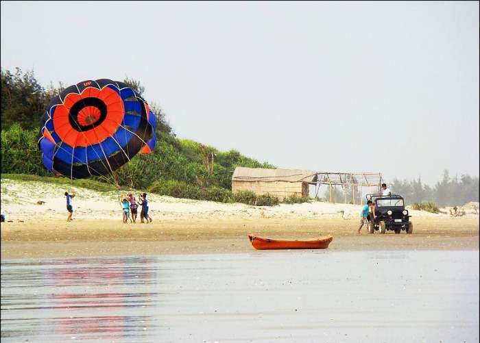 Parasailing at Tajpur Beach in West Bengal