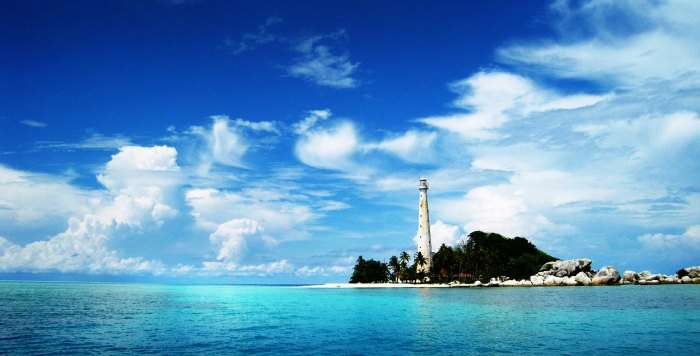 A lighthouse in Lengkuas Island in Belitung
