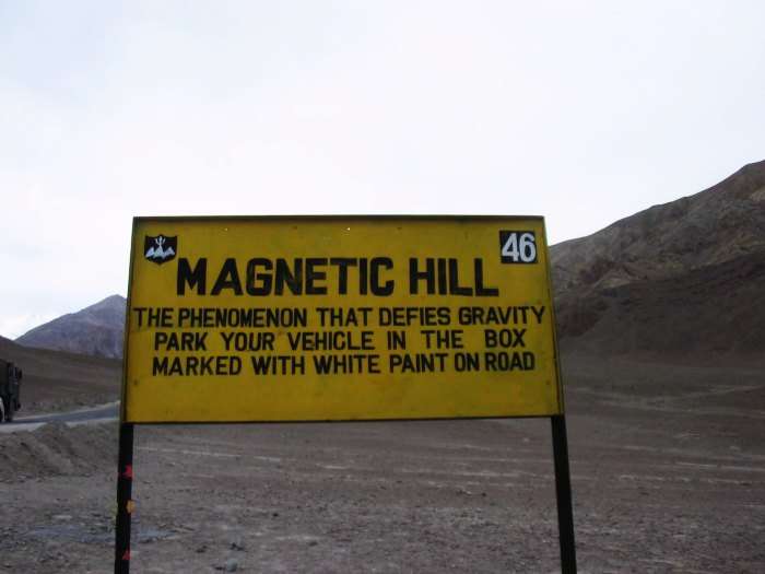 Magnetic hill is one of the best places to visit in Leh Ladakh