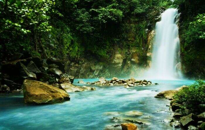 A waterfall in Costa Rica