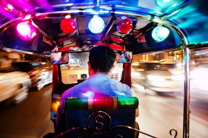A night tuk tuk tour in Bangkok is a fun activity to witness the vibrant nightlife of Bangkok