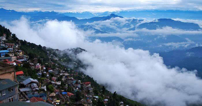 mountains covered by thick mists