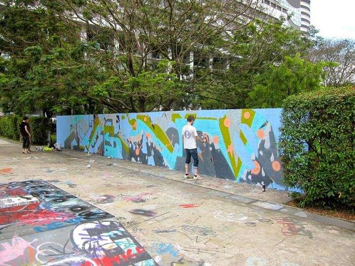 Graffiti at Somerset Skate Park is a creative activity to do in Singapore for free