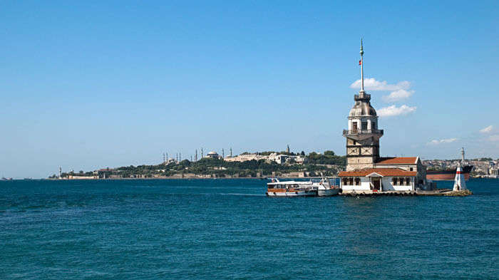 Deep blue waters of the True Blue Beach in Istanbul