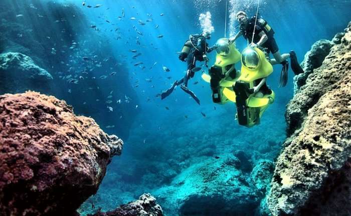 Scuba diver in Kovalam, Kerala
