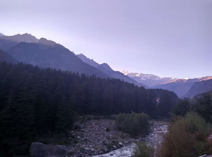 A view of the hills in Manali