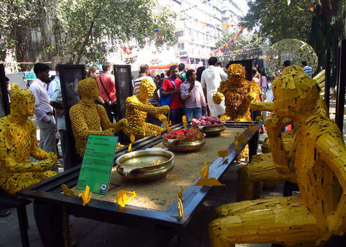 Art displays at Kala Ghoda Art Precinct are among the popular fun places in Mumbai for art lovers
