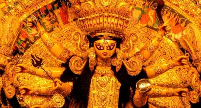 A beautiful idol of Ma Durga during Durga Puja 2015 celebrations