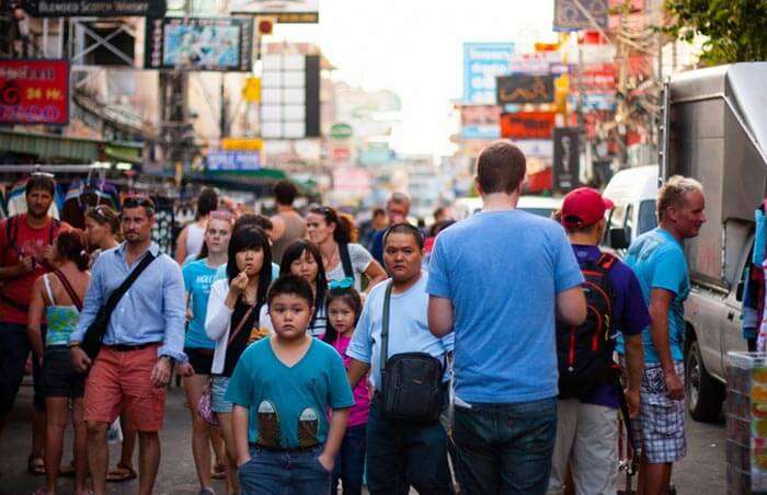 Backpackers street famous for street food