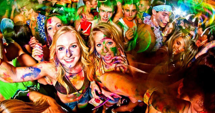 Party freaks enjoying at a Full Moon Party in Thailand